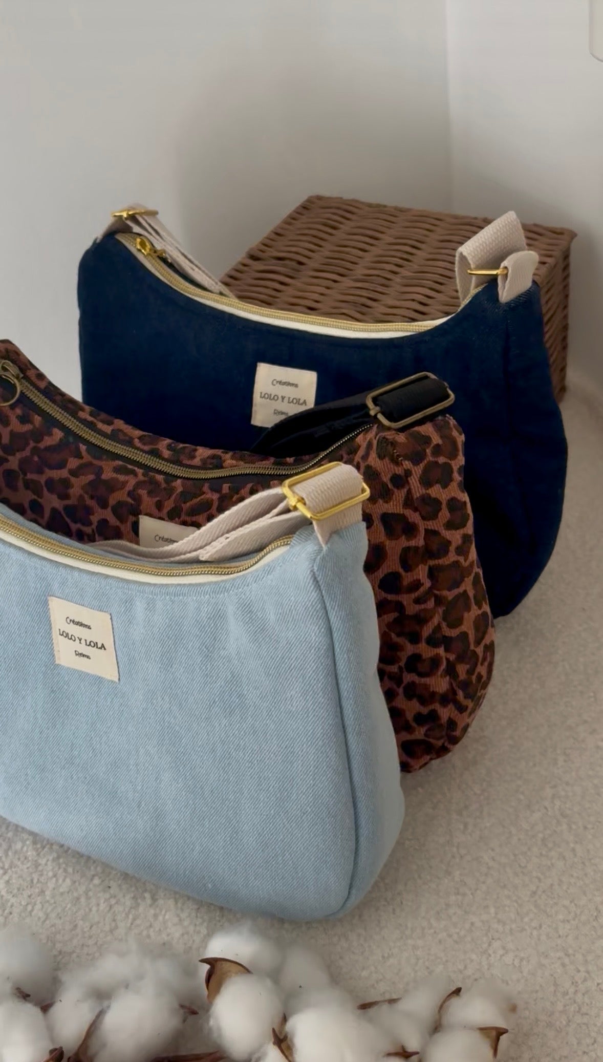 Sac femme jean 
Sac femme léopard 
Sac femme baguette épaule bandoulière jean léopard et velours côtelé 