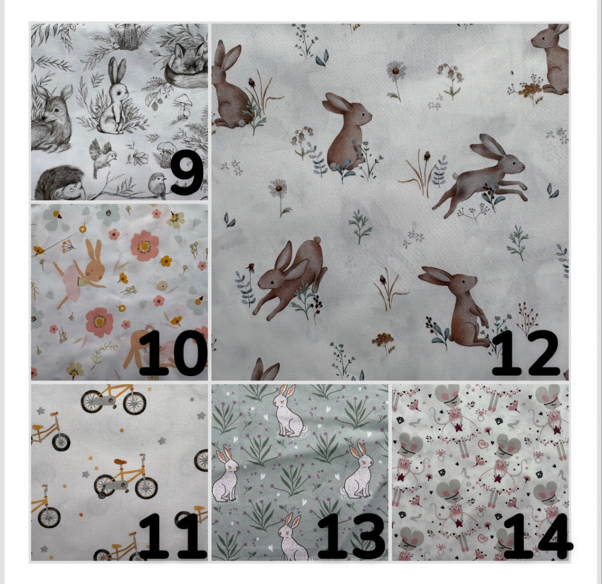 Rabat motif animaux forêt savane pour sac maternelle personnalisé prénom 